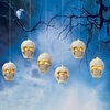 L & L Gerson 4.92 in. Lighted Hanging Skulls Halloween Decor 2589870